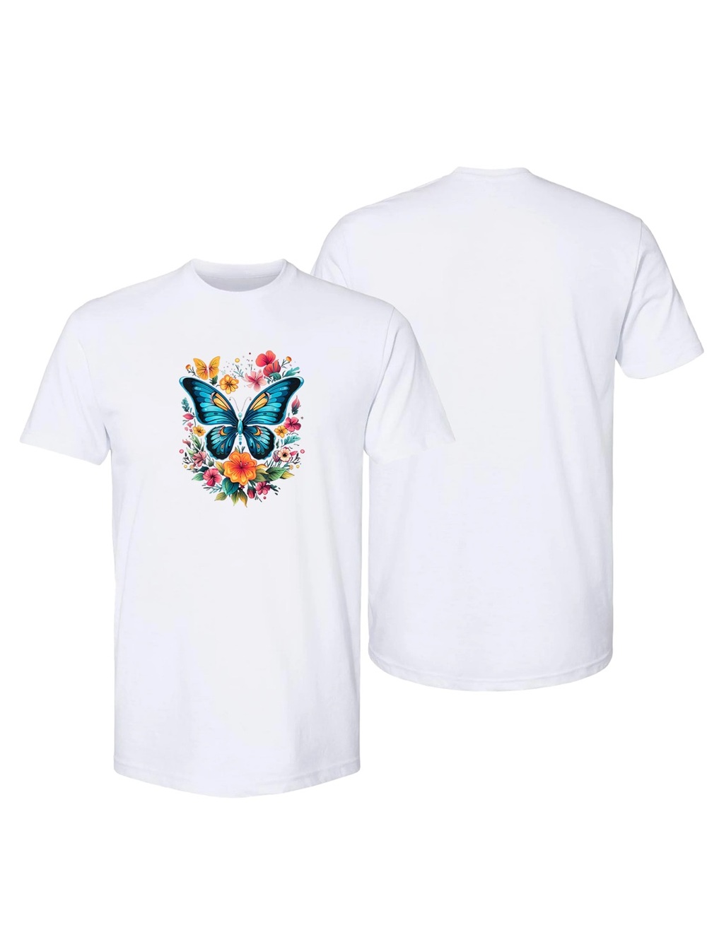 Unisex Butterfly Cotton T-Shirt White